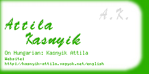 attila kasnyik business card